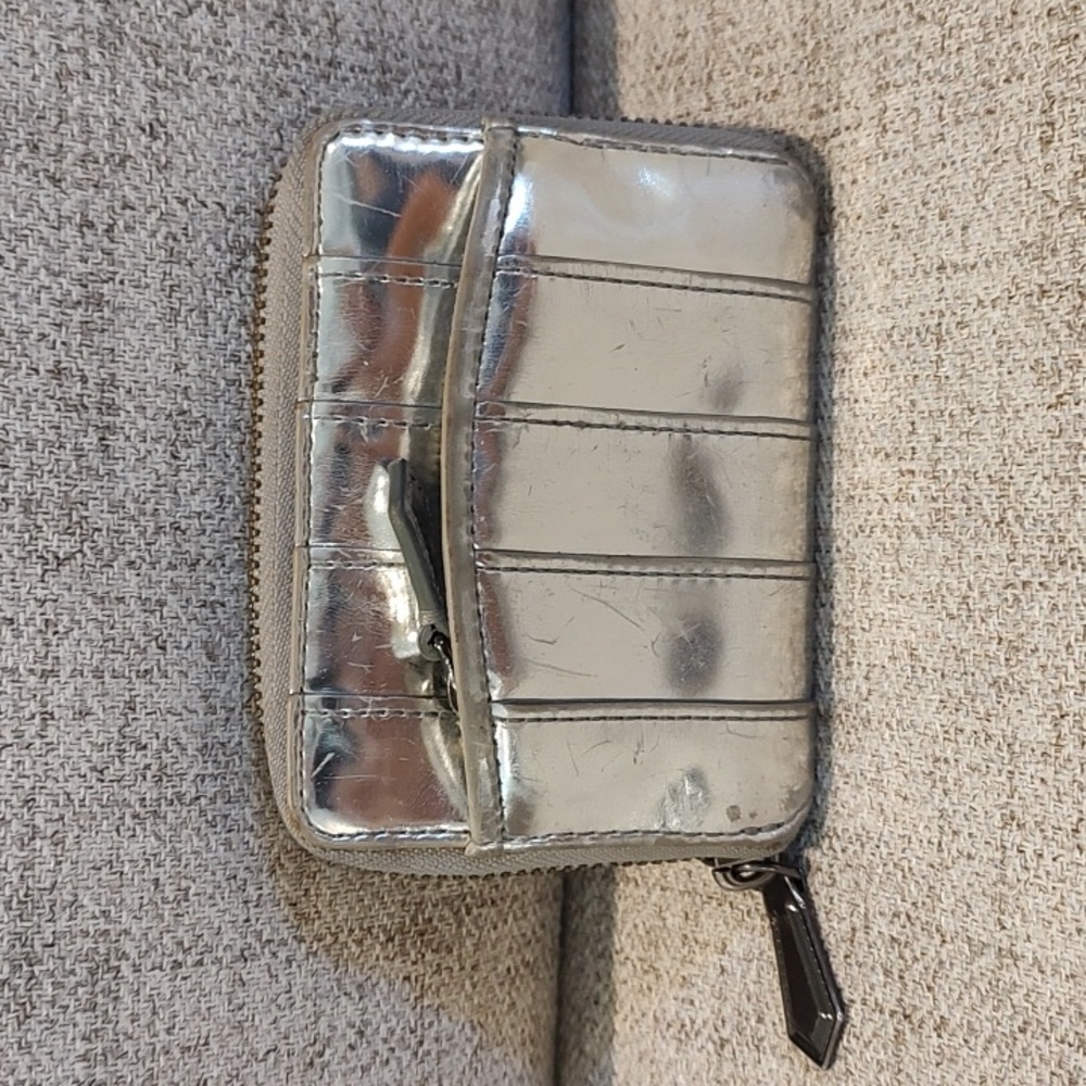 Reed Krakoff Wallet Silver Leather Soft *Marks*